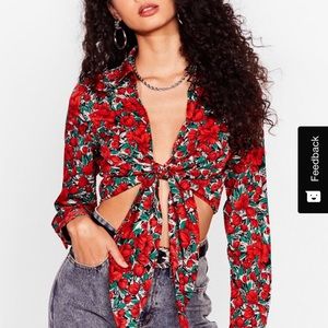 Nasty Gal Floral Crop Size -8